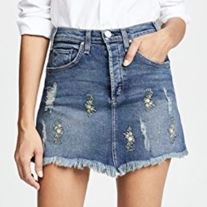 McGuire - Izabel Embroidered High Rise Mini Skirt